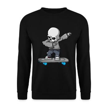 Dabbing skeleton skateboard Halloween skater - Unisex Sweatshirt - black - Front - Alina (178cm) & Michal (187cm)