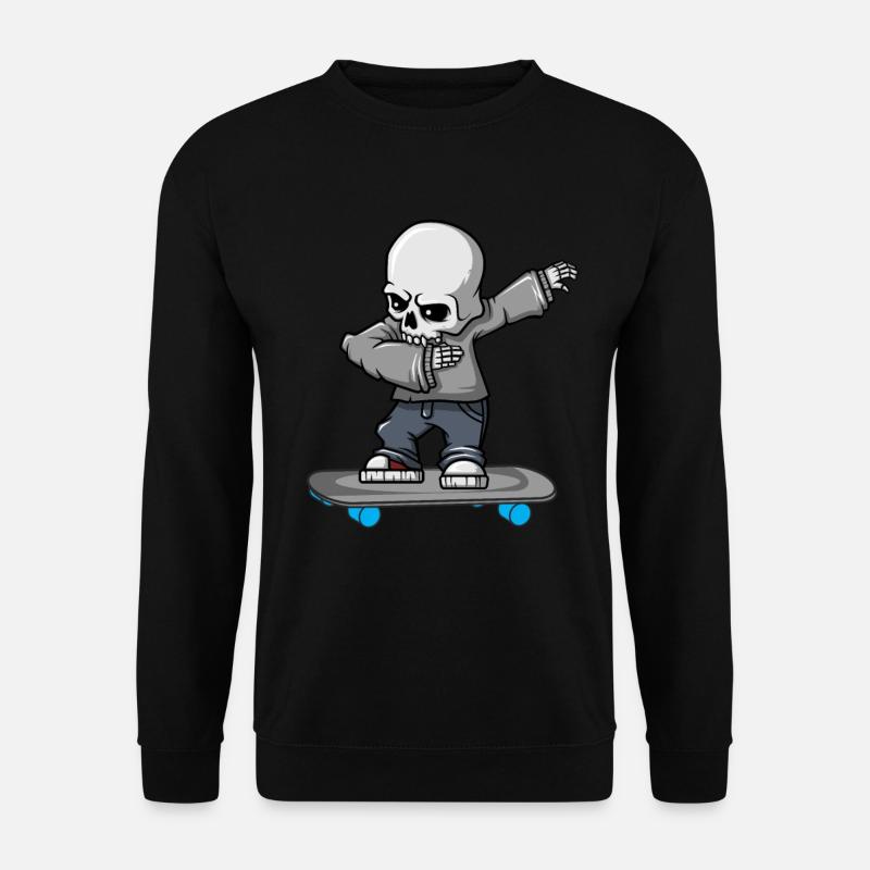 Dabbing Skelett Skateboard Halloween Skater - Unisex Pullover - Schwarz