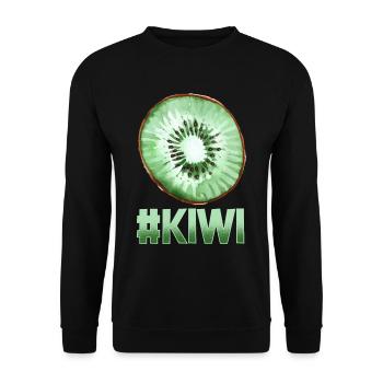 Kiwi slice fruit Halloween fruit - Unisex Sweatshirt - black - Front - Alina (178cm) & Michal (187cm)