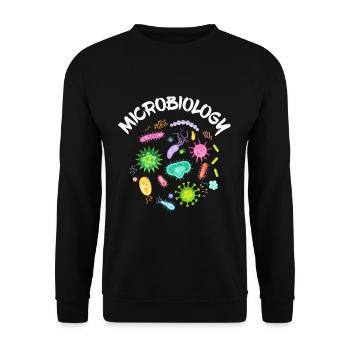 Mikrobiologie Wissenschaftler Bakterien Mikroskop - Unisex Pullover - Schwarz - Vorne - Alina (178cm) & Michal (187cm)
