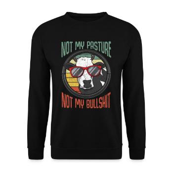 Angry cow pasture cows funny farm saying - Unisex Sweatshirt - black - Front - Alina (178cm) & Michal (187cm)