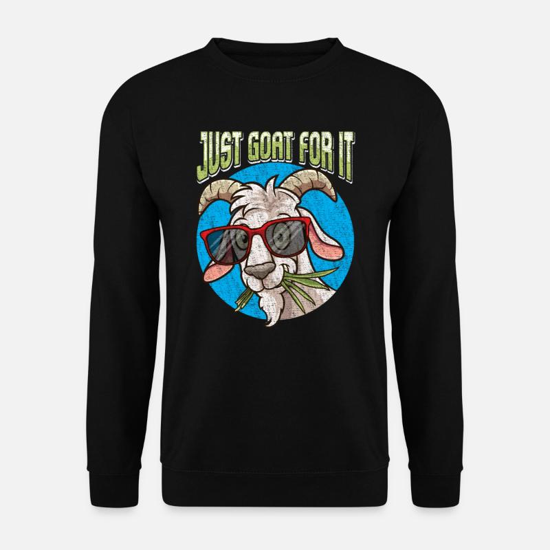 Lustige Ziegen Gesicht Nutztier Züchter Bauernhof - Unisex Pullover - Schwarz