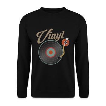 Vinyl Schallplatte Turntable Musik Schallplatte DJ - Unisex Pullover - Schwarz - Vorne - Alina (178cm) & Michal (187cm)