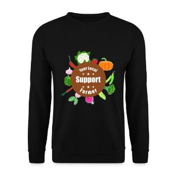 Les agriculteurs bio locaux soutiennent les amateurs de légumes - Sweat-shirt Unisexe - noir - Devant - Alina (178cm) & Michal (187cm)