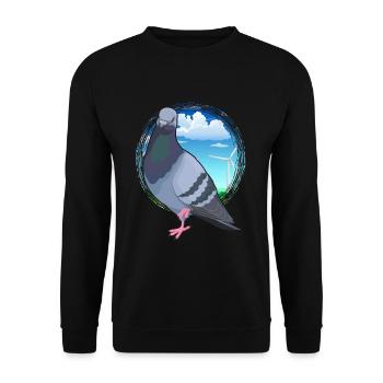 Taubenzüchter Vogelbeobachter Naturliebe Umwelt - Unisex Pullover - Schwarz - Vorne - Alina (178cm) & Michal (187cm)