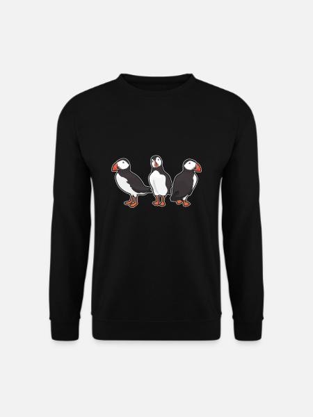 Funny puffin bird watching - Unisex Sweatshirt - black