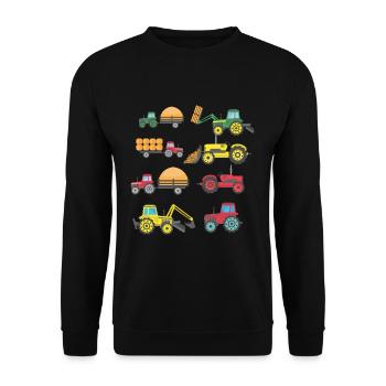 Enfant agricole de ferme tracteur cool - Sweat-shirt Unisexe - noir - Devant - Alina (178cm) & Michal (187cm)