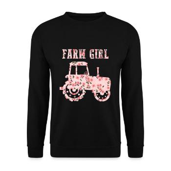 Ferme fille fleurs tracteur agriculteur - Sweat-shirt Unisexe - noir - Devant - Alina (178cm) & Michal (187cm)