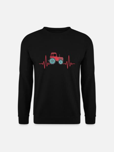 Farma rolnicza bicie serca ciągnika - Bluza unisex - czarny