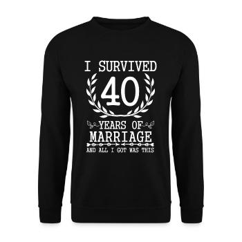 40 ans mari femme 40e anniversaire de mariage - Sweat-shirt Unisexe - noir - Devant - Alina (178cm) & Michal (187cm)