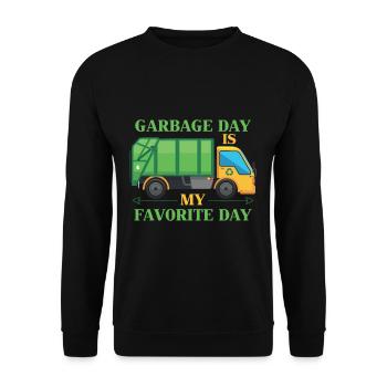 Garbage day children garbage truck sorting waste - Unisex Sweatshirt - black - Front - Alina (178cm) & Michal (187cm)