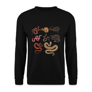 Serpents chasseur reptile cueilleur - Sweat-shirt Unisexe - noir - Devant - Alina (178cm) & Michal (187cm)