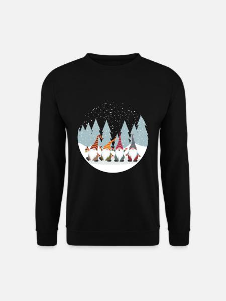 Christmas Garden Gnomes Xmas Santa Claus - Sweat-shirt Unisexe - noir