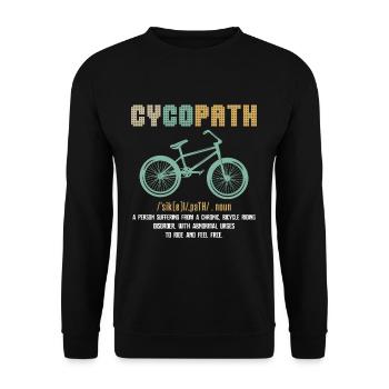 Drôle de cyclisme addict biker vélo humour - Sweat-shirt Unisexe - noir - Devant - Alina (178cm) & Michal (187cm)