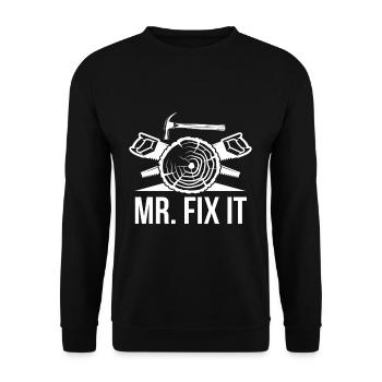 Lustiger Handwerker Reparatur Vater Zimmermann - Unisex Pullover - Schwarz - Vorne - Alina (178cm) & Michal (187cm)