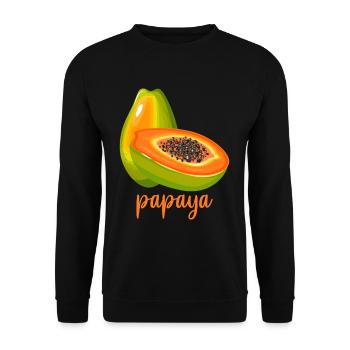 Papaya lover vegan summer fruit - Unisex Sweatshirt - black - Front - Alina (178cm) & Michal (187cm)