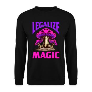 Magic Shrooms Festival Psychedelisch Funghi - Unisex Pullover - Schwarz - Vorne - Alina (178cm) & Michal (187cm)