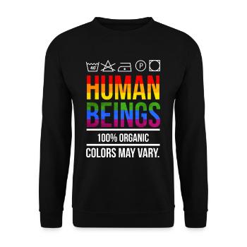Equal rights human rights LGBT - Unisex Sweatshirt - black - Front - Alina (178cm) & Michal (187cm)