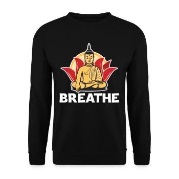 Spiritual Buddha Meditation Namaste Buddhism - Unisex Sweatshirt - black - Front - Alina (178cm) & Michal (187cm)