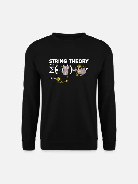 Lustige String Theorie Humor Physik Katze - Unisex Pullover - Schwarz