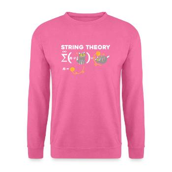 Funny string theory humor physics cat - Unisex Sweatshirt - pink - Front