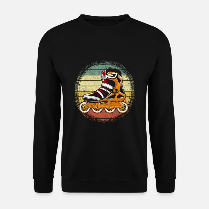 Vintage Inline Skating Rollschuh Sport - Unisex Pullover - Schwarz