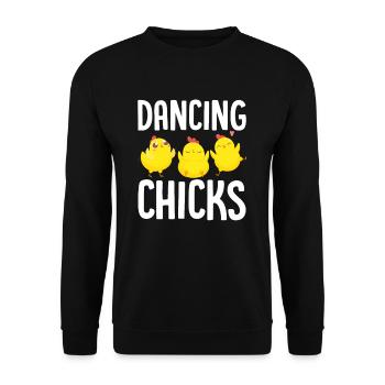 Funny dancing chicks friends dancing girls - Unisex Sweatshirt - black - Front - Alina (178cm) & Michal (187cm)