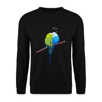 Perruches couple éleveurs d'oiseaux propriétaires d'oiseaux - Sweat-shirt Unisexe - noir - Devant - Alina (178cm) & Michal (187cm)