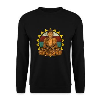 Yoga spirituel méditation bouddha vintage - Sweat-shirt Unisexe - noir - Devant - Alina (178cm) & Michal (187cm)