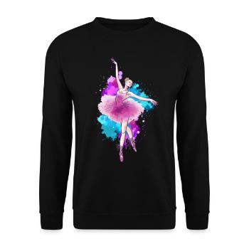 Danseuse de ballet Danse de ballerine colorée - Sweat-shirt Unisexe - noir - Devant - Alina (178cm) & Michal (187cm)