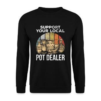 Funny potter joke for clay potters - Unisex Sweatshirt - black - Front - Alina (178cm) & Michal (187cm)
