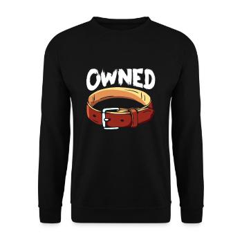 Collar bdsm Sadomaso Slave Submissive - Unisex Sweatshirt - black - Front - Alina (178cm) & Michal (187cm)