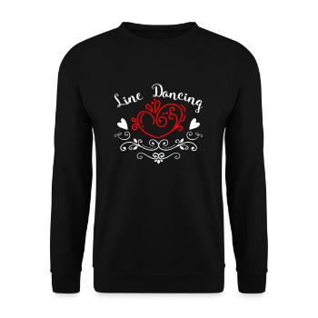 Line Dancing Girl Herz Tänzer Western Tanz - Unisex Pullover - Schwarz - Vorne - Alina (178cm) & Michal (187cm)