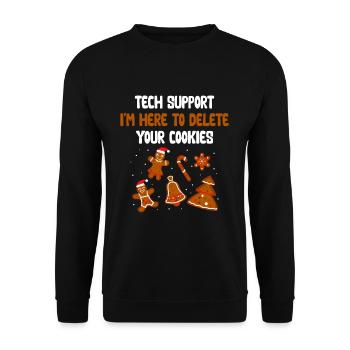 Technical Support Christmas Cookies IT - Unisex Sweatshirt - black - Front - Alina (178cm) & Michal (187cm)