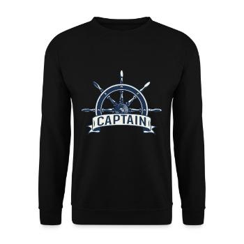Bootskapitän Humor Segelboot Segler - Unisex Pullover - Schwarz - Vorne - Alina (178cm) & Michal (187cm)