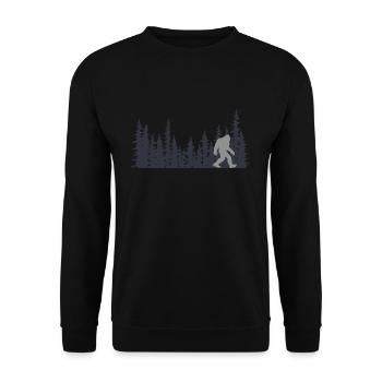 Bigfoot randonnée forêt Sasquatch humour - Sweat-shirt Unisexe - noir - Devant - Alina (178cm) & Michal (187cm)