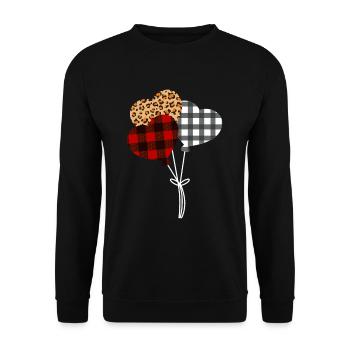 Balloon hearts valentines day love - Unisex Sweatshirt - black - Front - Alina (178cm) & Michal (187cm)