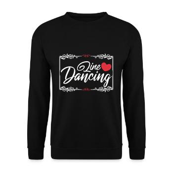 Western Line Dancing Love Country Line Dancers - Unisex Sweatshirt - black - Front - Alina (178cm) & Michal (187cm)