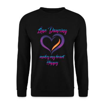 Happy Line Dancing Love Land Line Dancer - Unisex Sweatshirt - black - Front - Alina (178cm) & Michal (187cm)