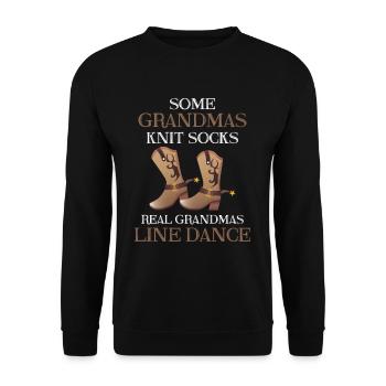 Line Dancing Grandma Line Dancer Grandmother - Unisex Sweatshirt - black - Front - Alina (178cm) & Michal (187cm)