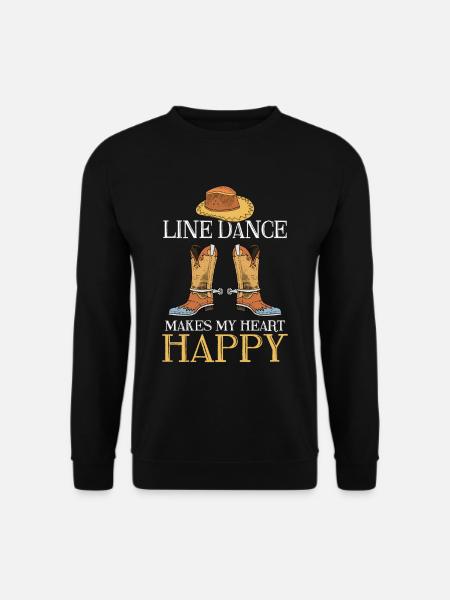 Happy Line Dancing Country Musik Line Dancer - Unisex Pullover - Schwarz