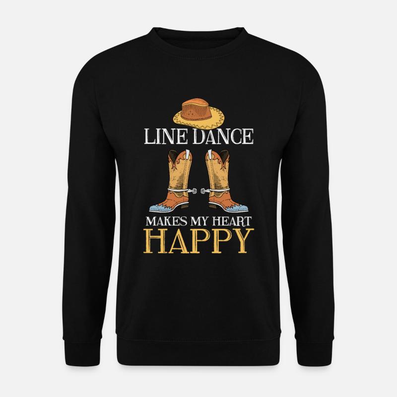 Happy Line Dancing Country Musik Line Dancer - Unisex Pullover - Schwarz
