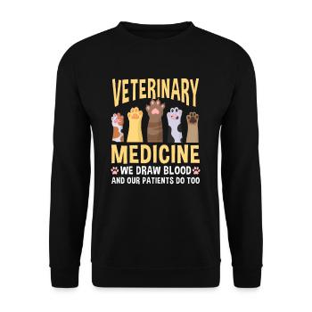 Veterinary medicine animal cat paws veterinarian - Unisex Sweatshirt - black - Front - Alina (178cm) & Michal (187cm)