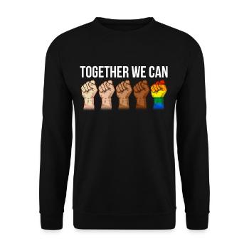 Anti racisme noir lgbtq droits de l'homme - Sweat-shirt Unisexe - noir - Devant - Alina (178cm) & Michal (187cm)