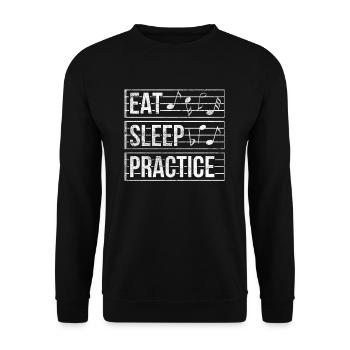 Musicien, manger, karaoké, dormir, pratiquer, musique - Sweat-shirt Unisexe - noir - Devant - Alina (178cm) & Michal (187cm)