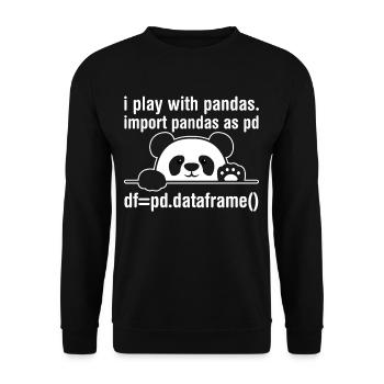Python Programmierer IT Nerd Panda Programmierung - Unisex Pullover - Schwarz - Vorne - Alina (178cm) & Michal (187cm)