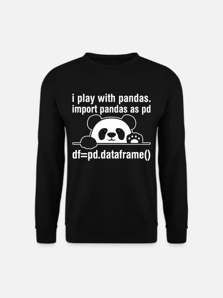 Python Programmierer IT Nerd Panda Programmierung - Unisex Pullover - Schwarz