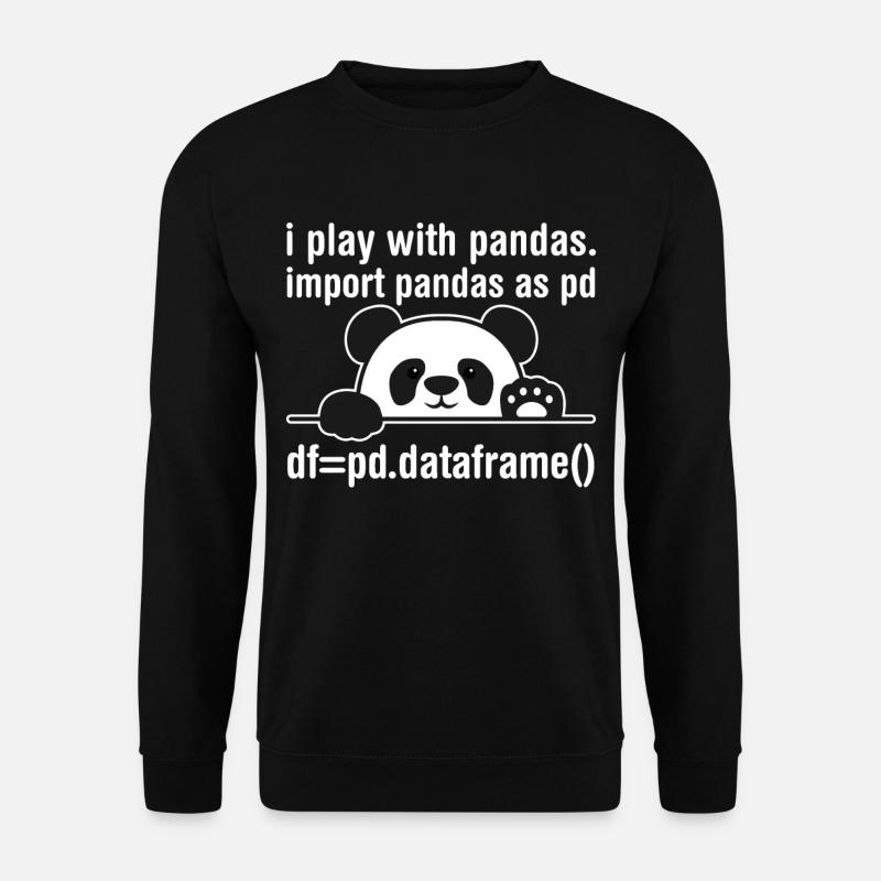 Python programmer IT nerd panda programming - Unisex Sweatshirt - black