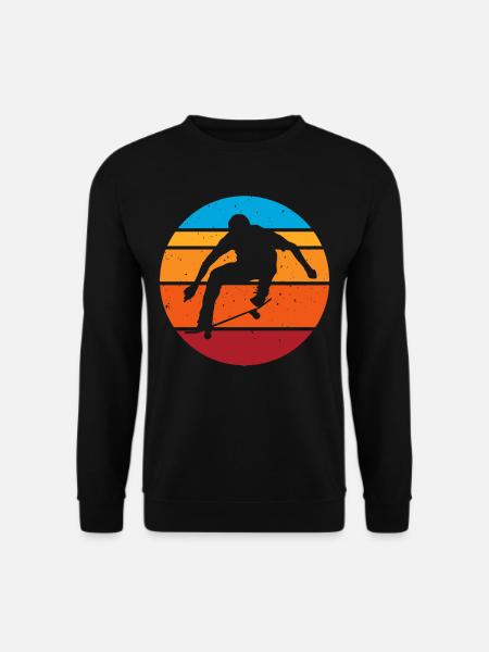 Skateboarding Junge Trick Retro Skater - Unisex Pullover - Schwarz
