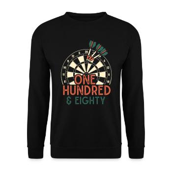 Vintage Darts Dartscheibe 180 One Hundred Eighty - Unisex Sweatshirt - black - Front - Alina (178cm) & Michal (187cm)